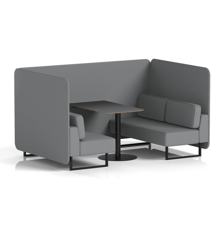 Brixworth Bench Booth With Black Table In Single Tone