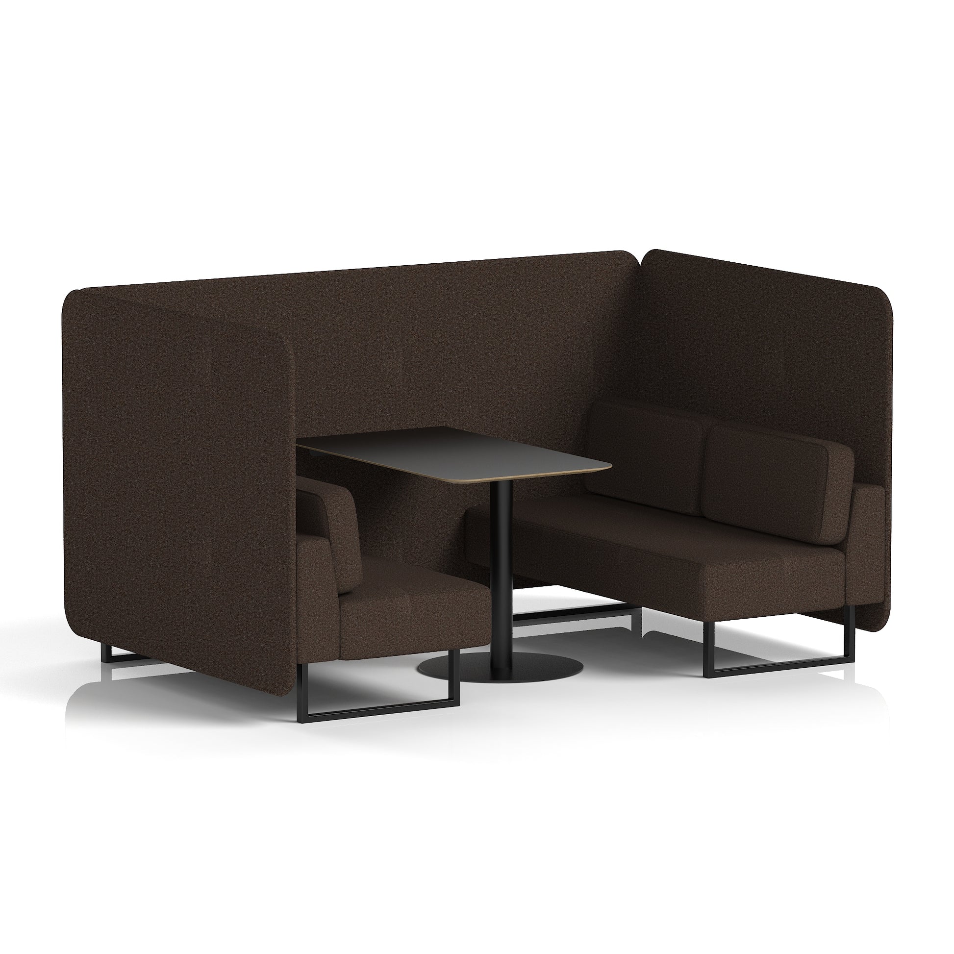 Brixworth Bench Booth With Black Table In Single Tone