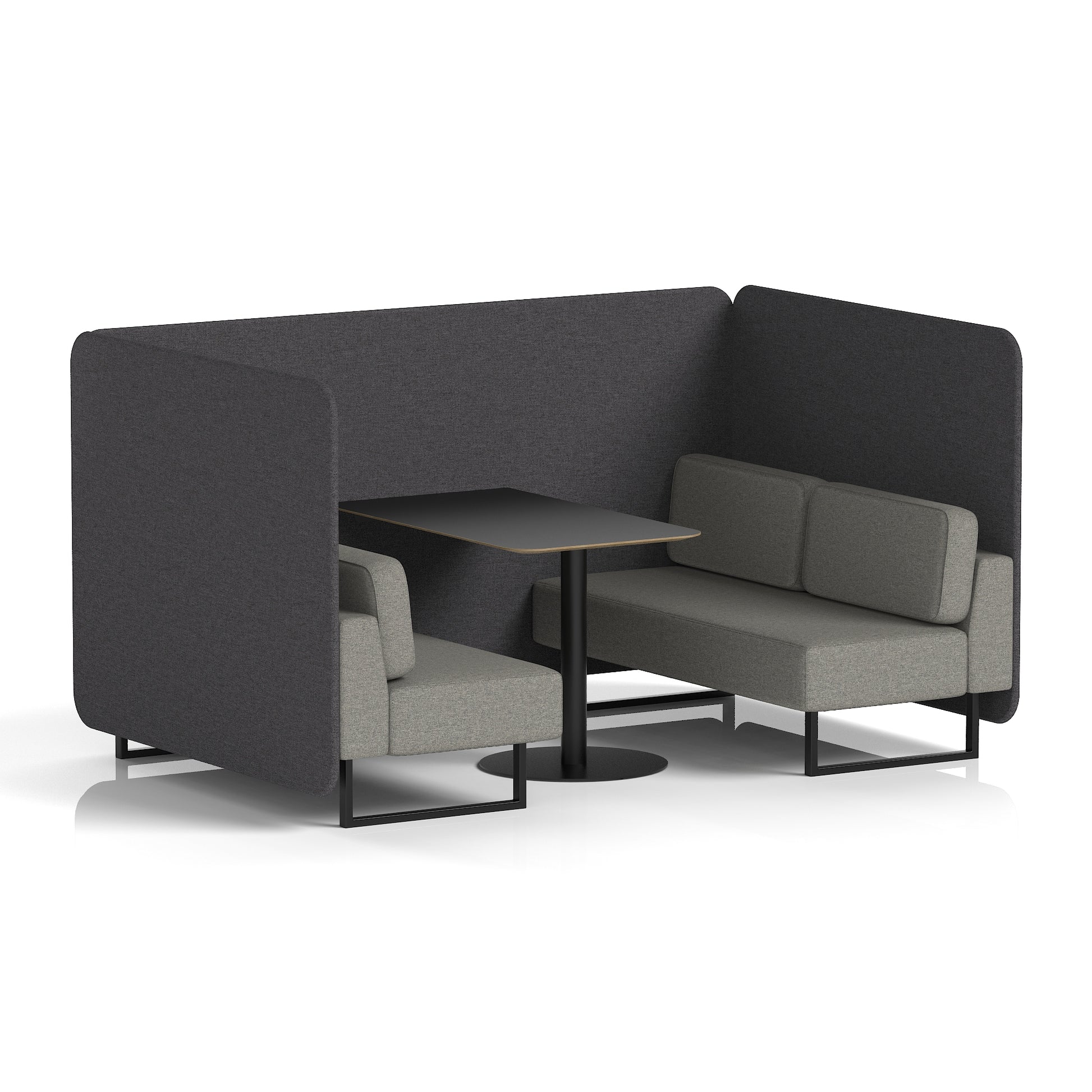 Brixworth Bench Booth With Black Table In Two Tone