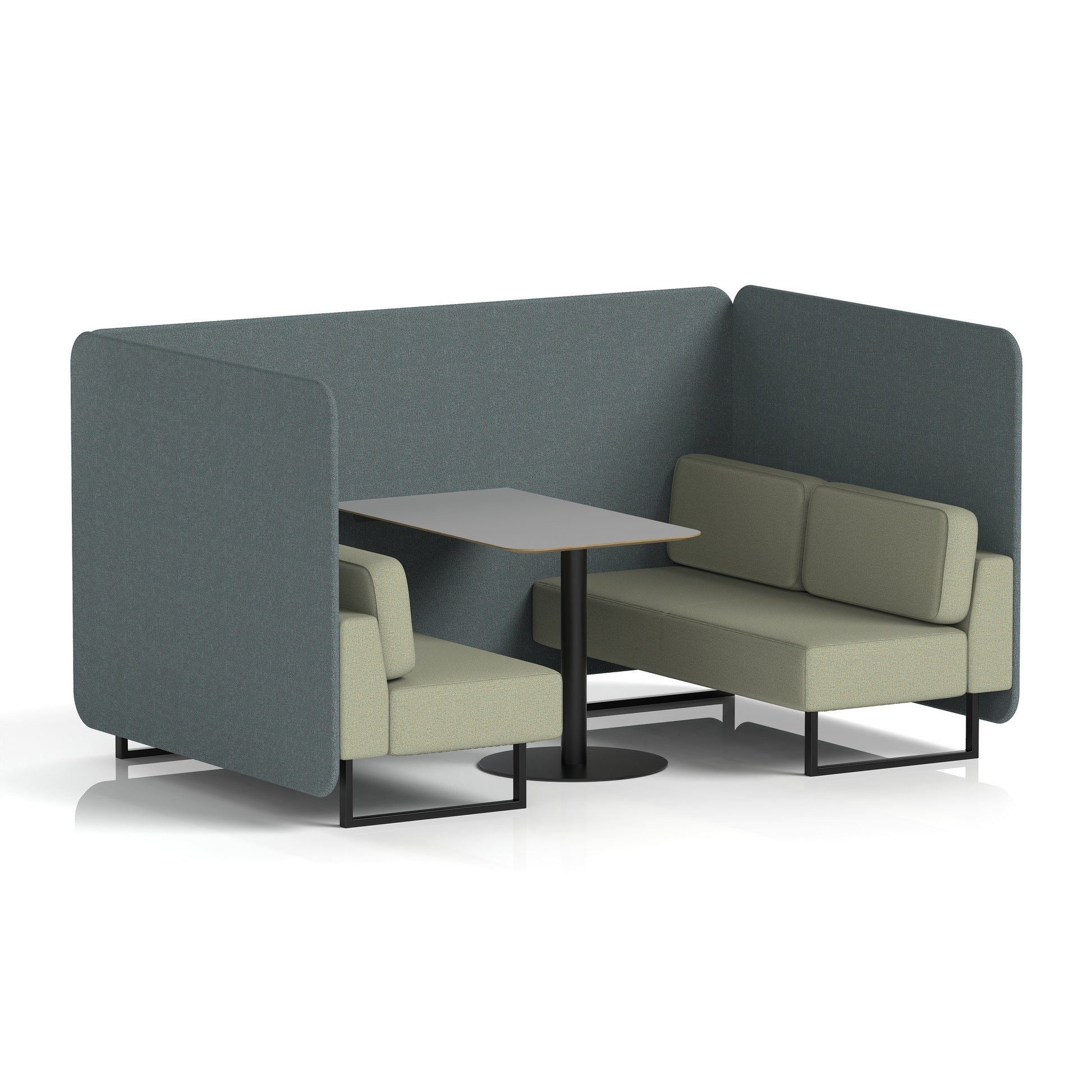 Brixworth Bench Booth With Grey Table In Two Tone