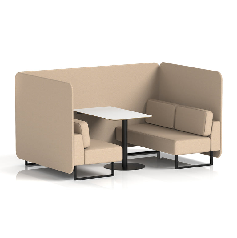 Brixworth Bench Booth With White Table In Single Tone