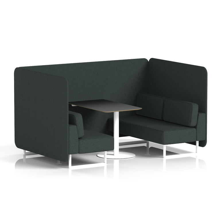 Brixworth Bench Booth With Black Table In Single Tone