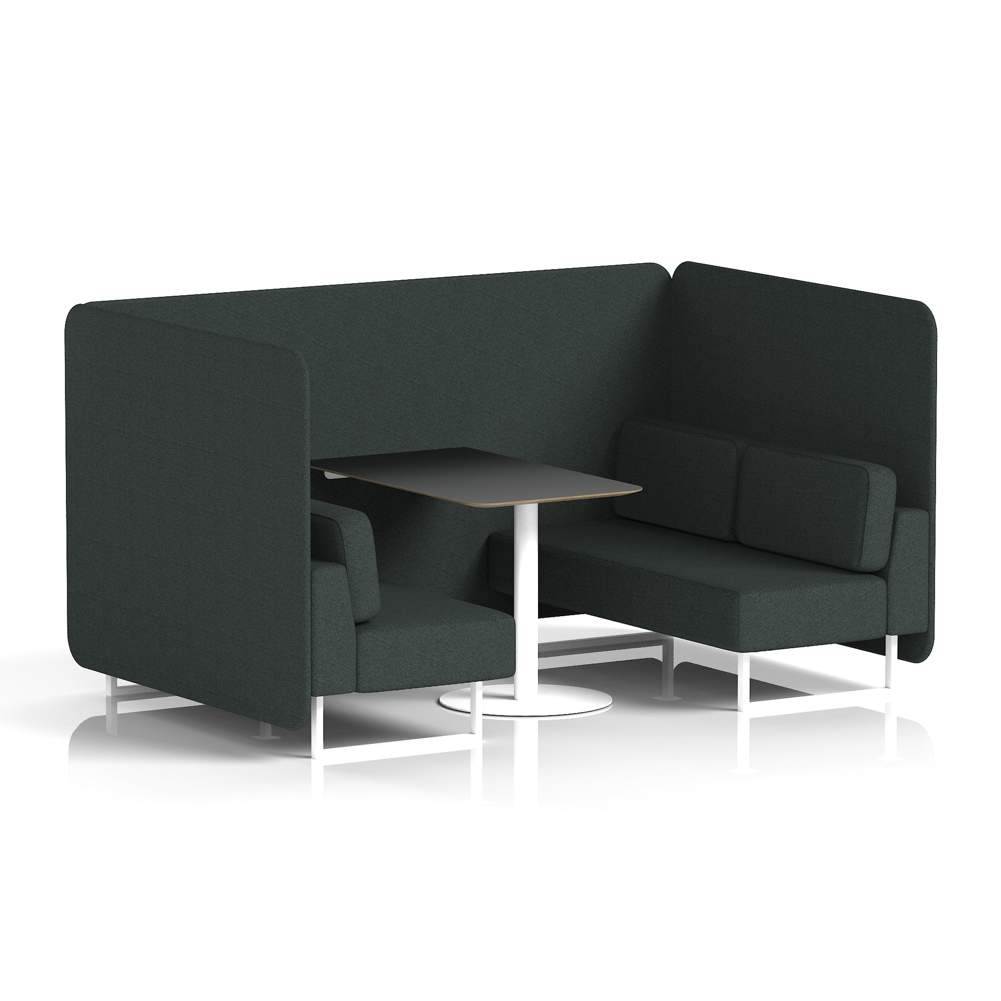 Brixworth Bench Booth With Black Table In Single Tone