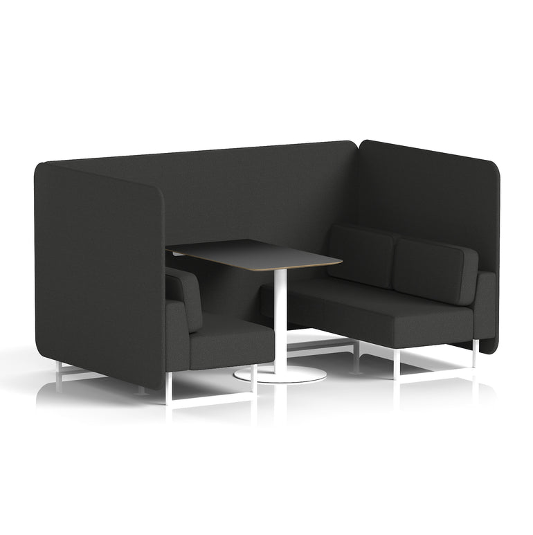 Brixworth Bench Booth With Black Table In Single Tone