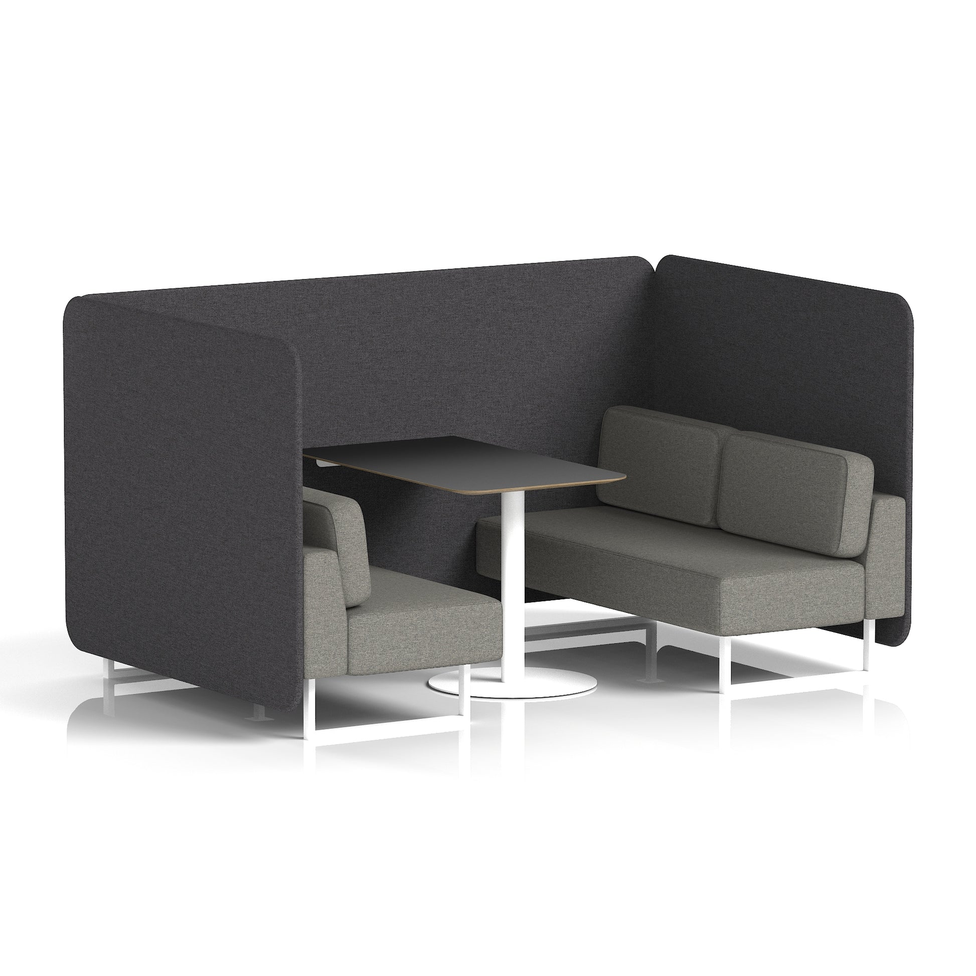 Brixworth Bench Booth With Black Table In Two Tone