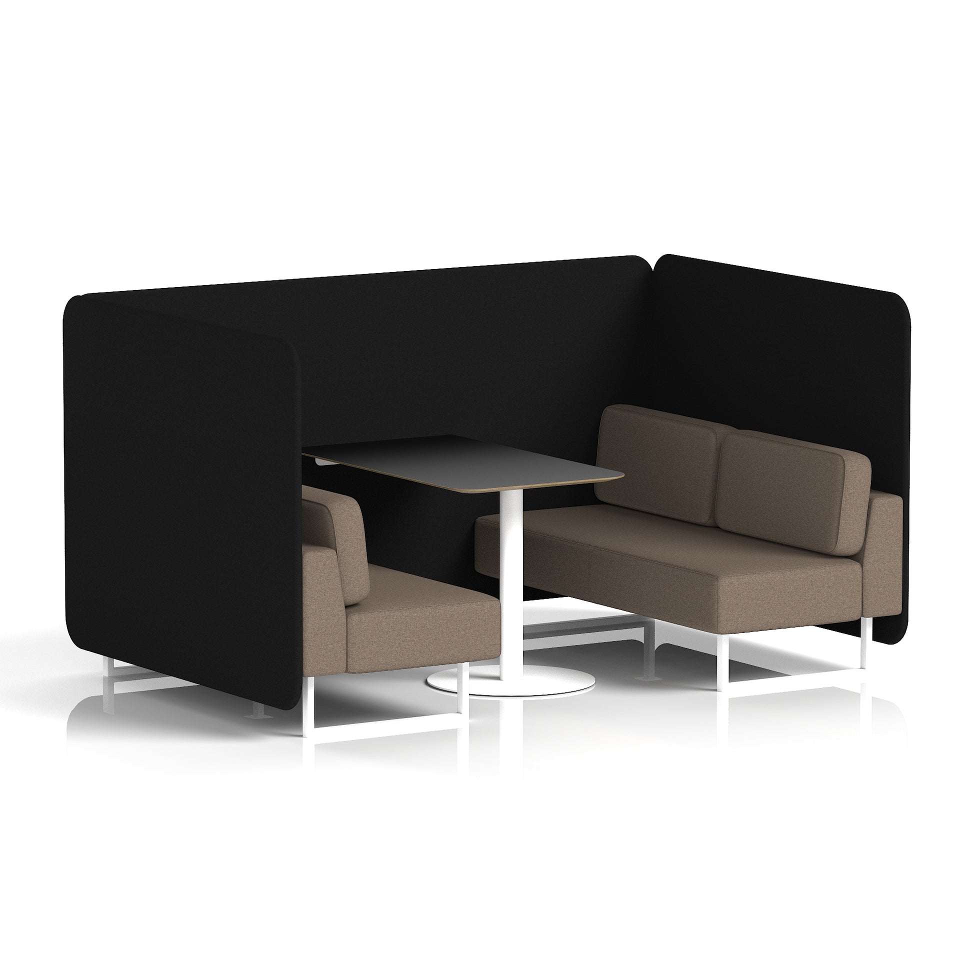 Brixworth Bench Booth With Black Table In Two Tone