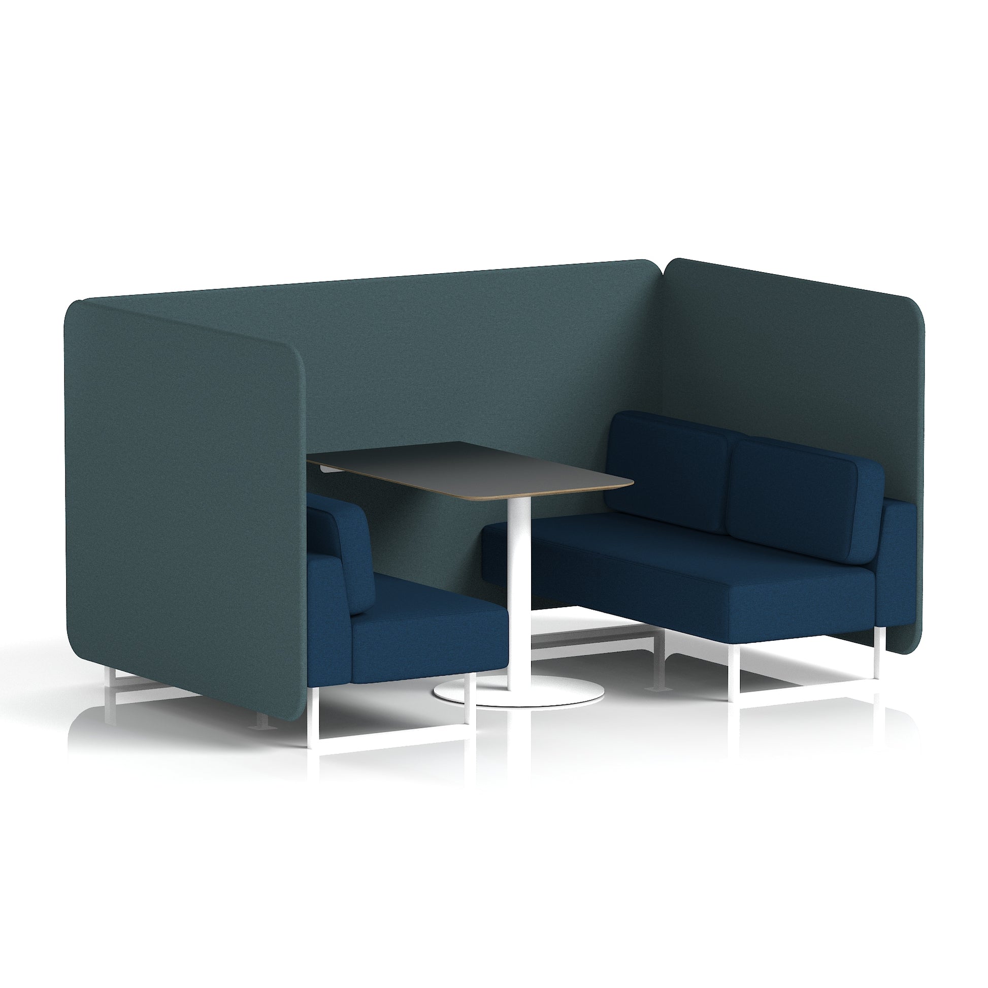 Brixworth Bench Booth With Black Table In Two Tone