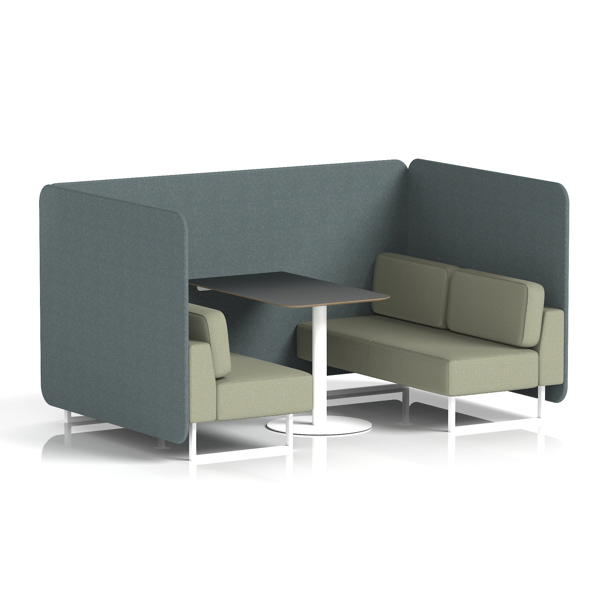 Brixworth Bench Booth With Black Table In Two Tone