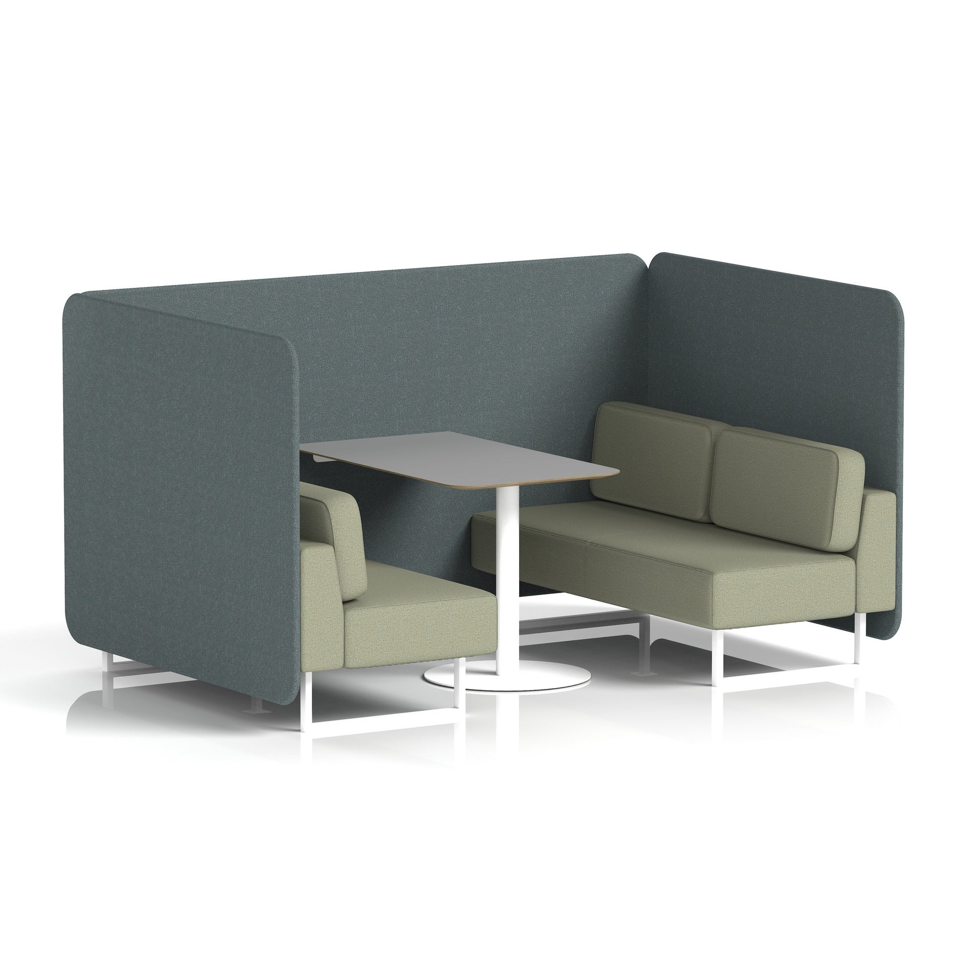Brixworth Bench Booth With Grey Table In Two Tone