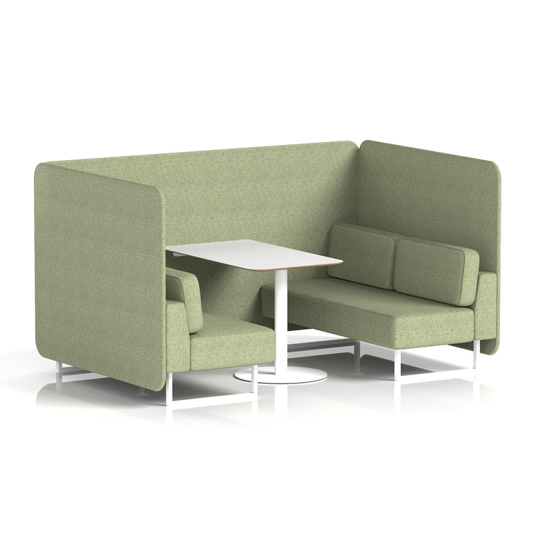 Brixworth Bench Booth With White Table In Single Tone