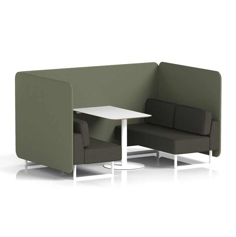 Brixworth Bench Booth With White Table In Two Tone