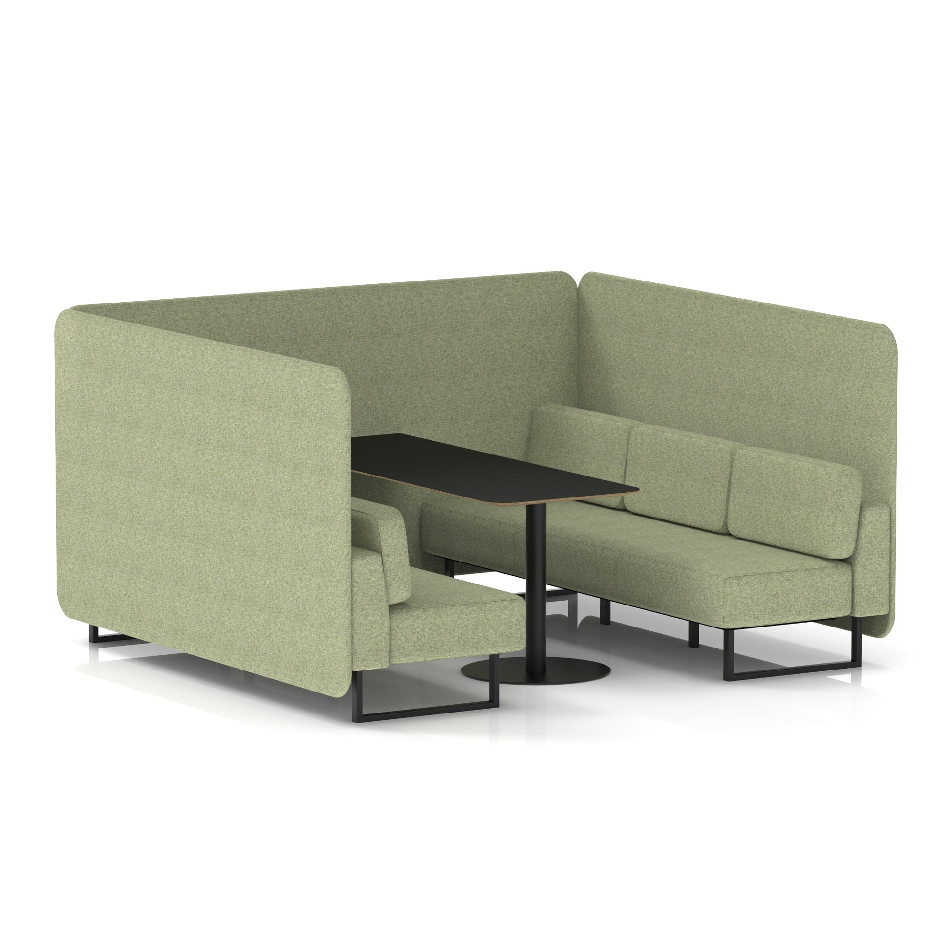 Brixworth Bench Booth With Black Table In Single Tone