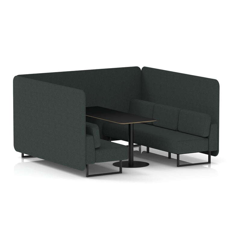 Brixworth Bench Booth With Black Table In Single Tone
