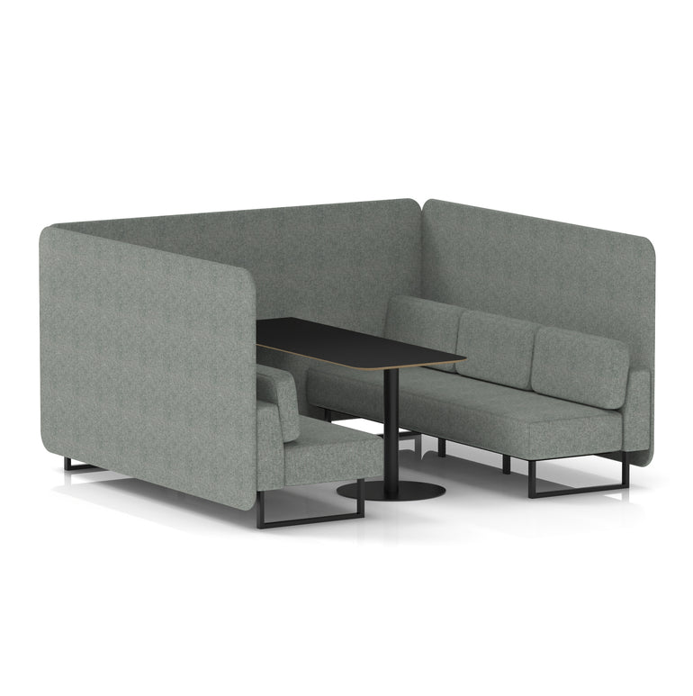 Brixworth Bench Booth With Black Table In Single Tone