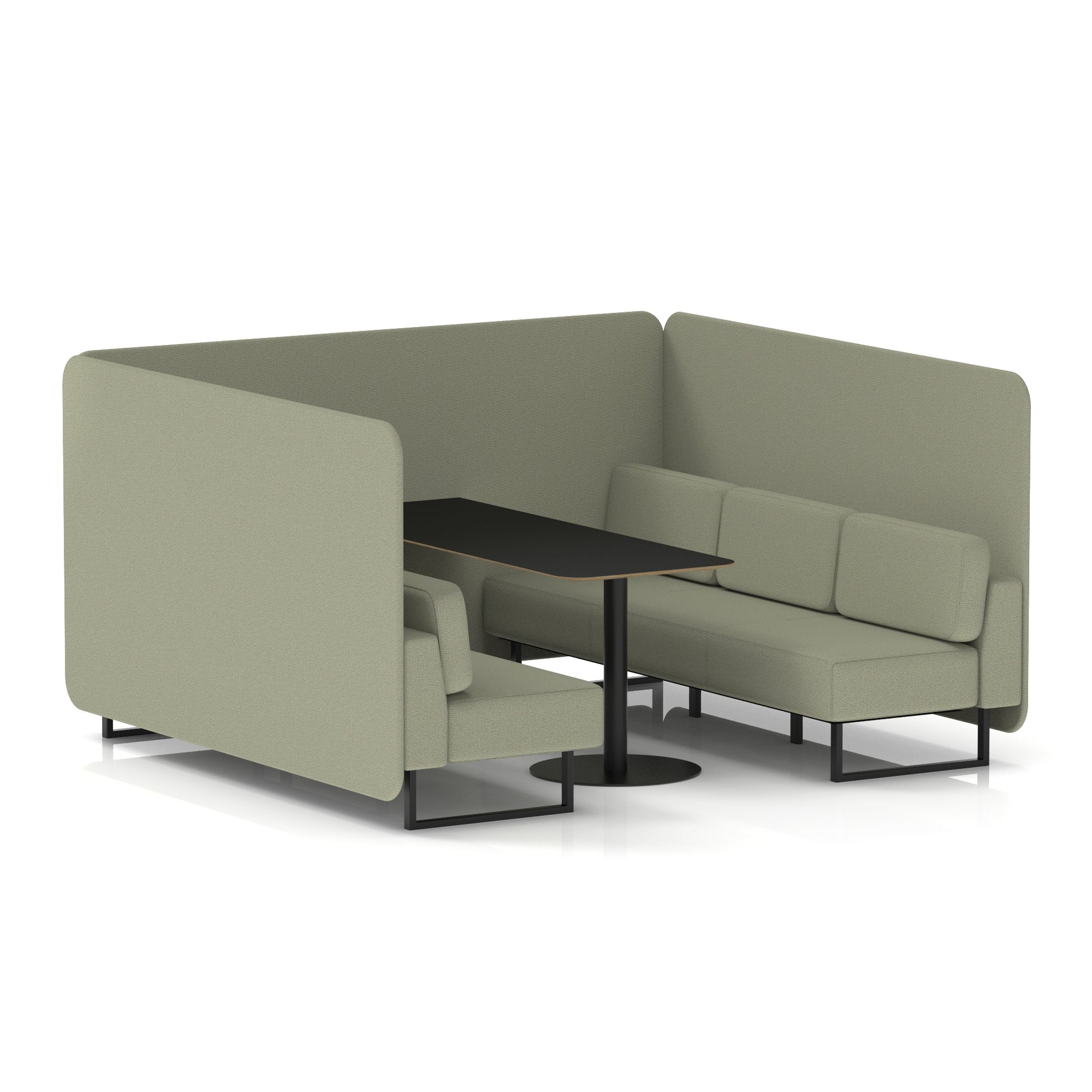 Brixworth Bench Booth With Black Table In Single Tone