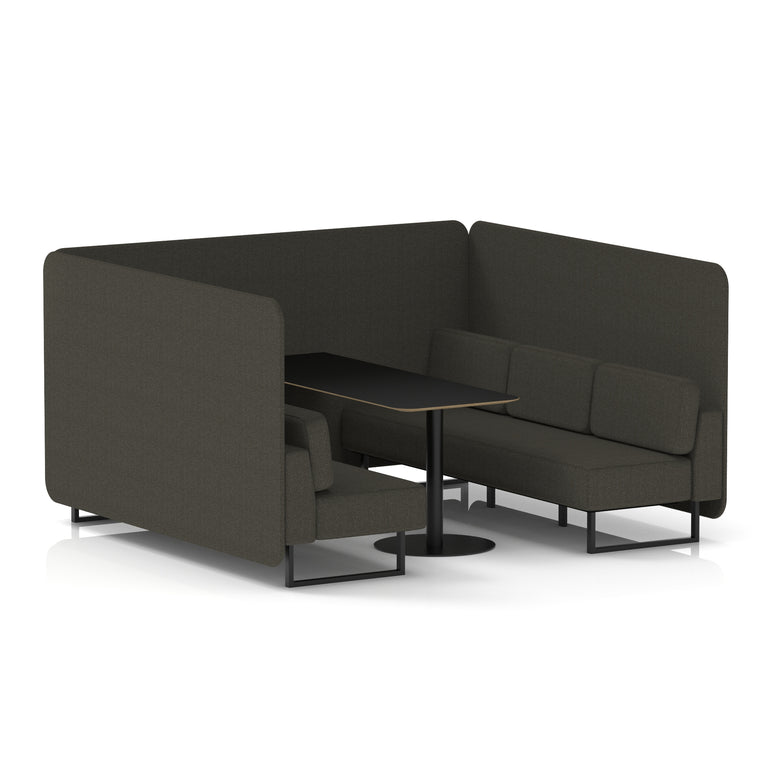 Brixworth Bench Booth With Black Table In Single Tone