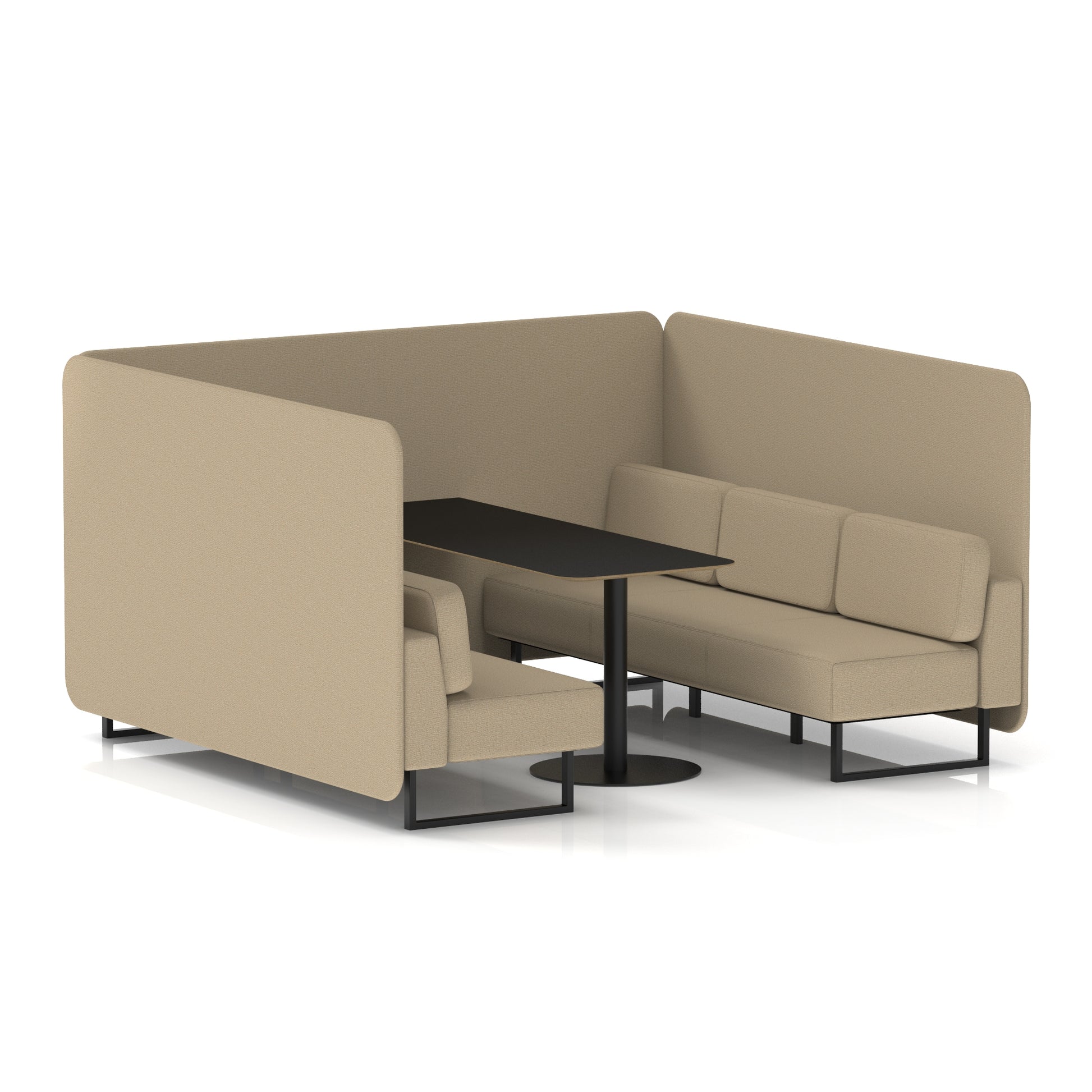 Brixworth Bench Booth With Black Table In Single Tone