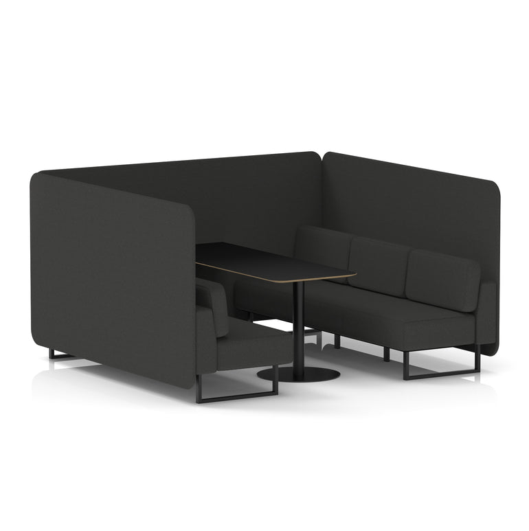 Brixworth Bench Booth With Black Table In Single Tone