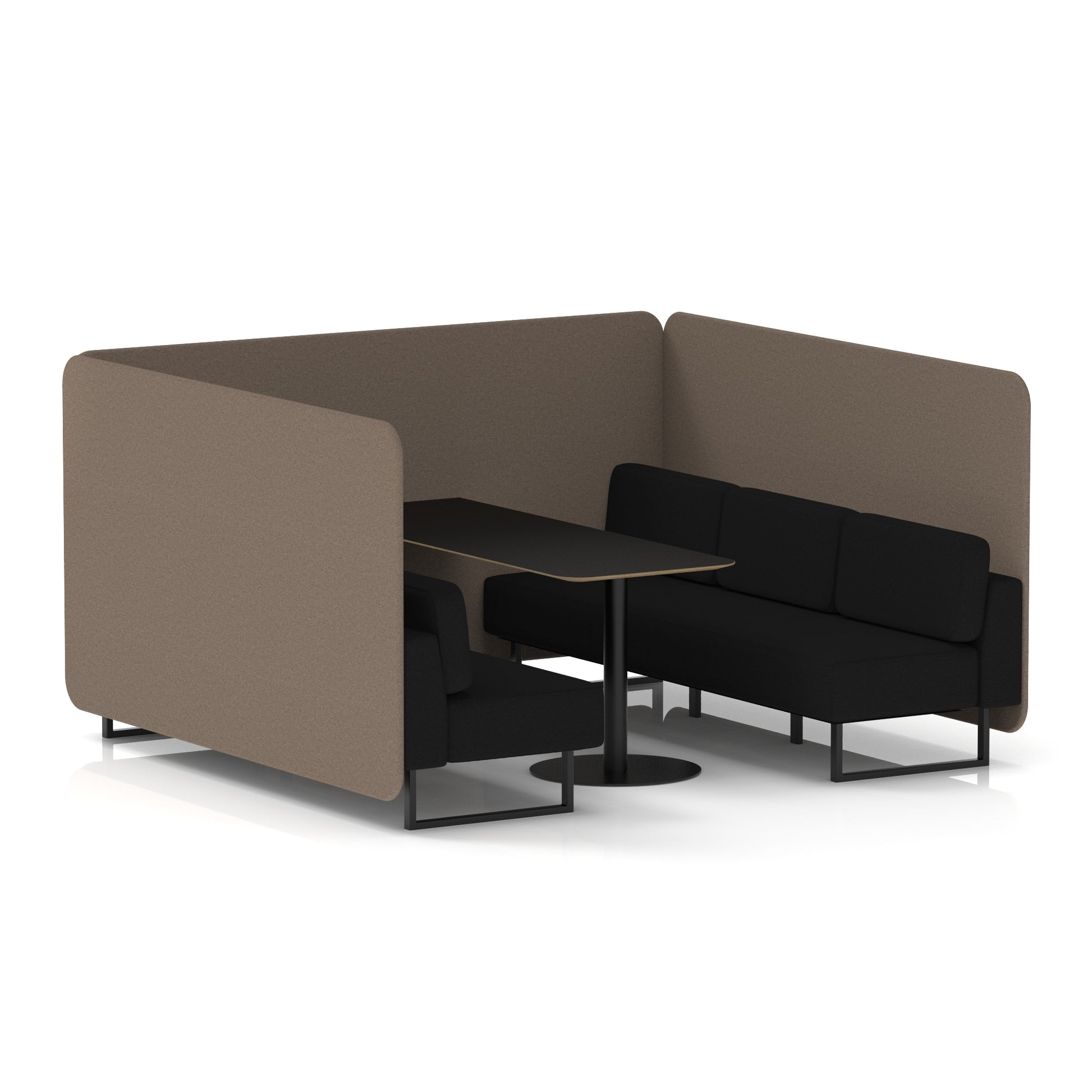 Brixworth Bench Booth With Black Table In Two Tone