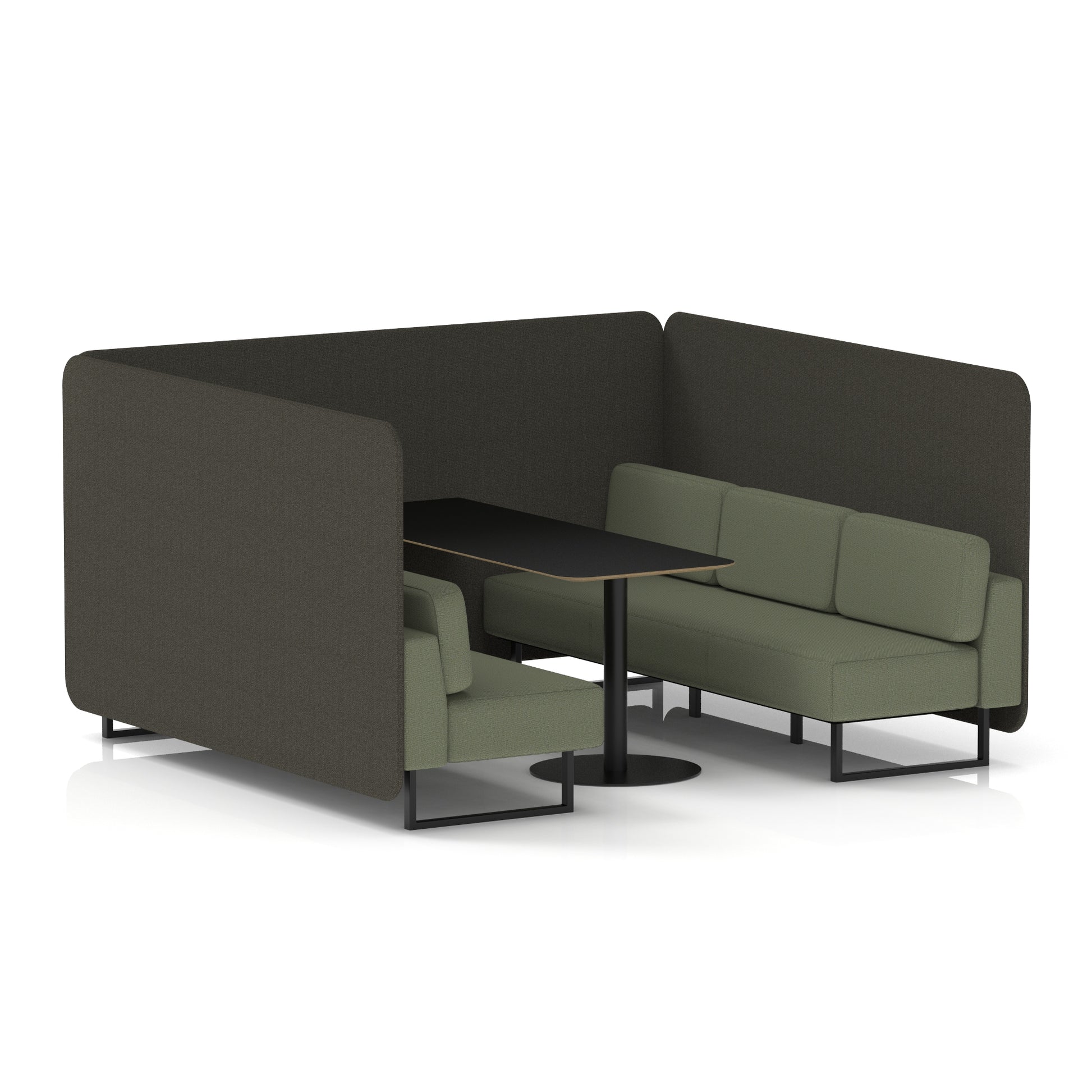 Brixworth Bench Booth With Black Table In Two Tone