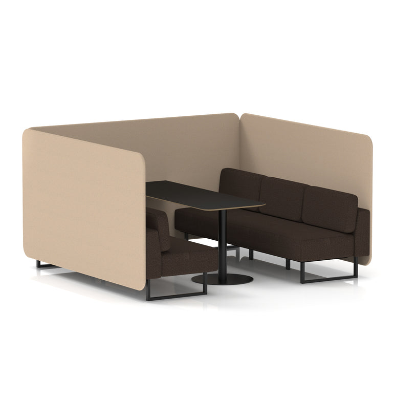 Brixworth Bench Booth With Black Table In Two Tone