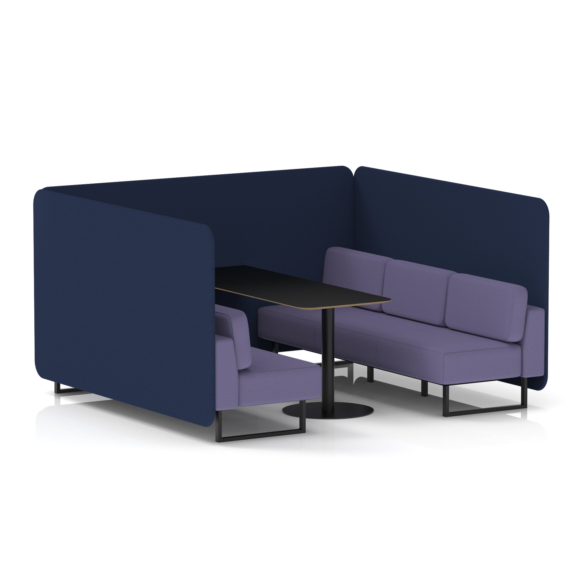 Brixworth Bench Booth With Black Table In Two Tone
