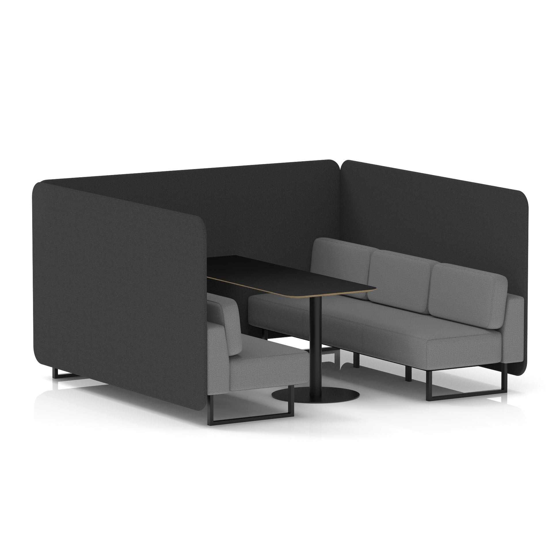 Brixworth Bench Booth With Black Table In Two Tone