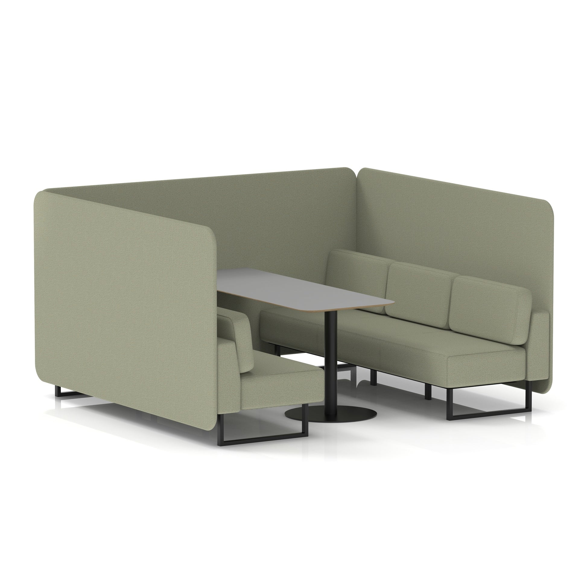 Brixworth Bench Booth With Grey Table In Single Tone