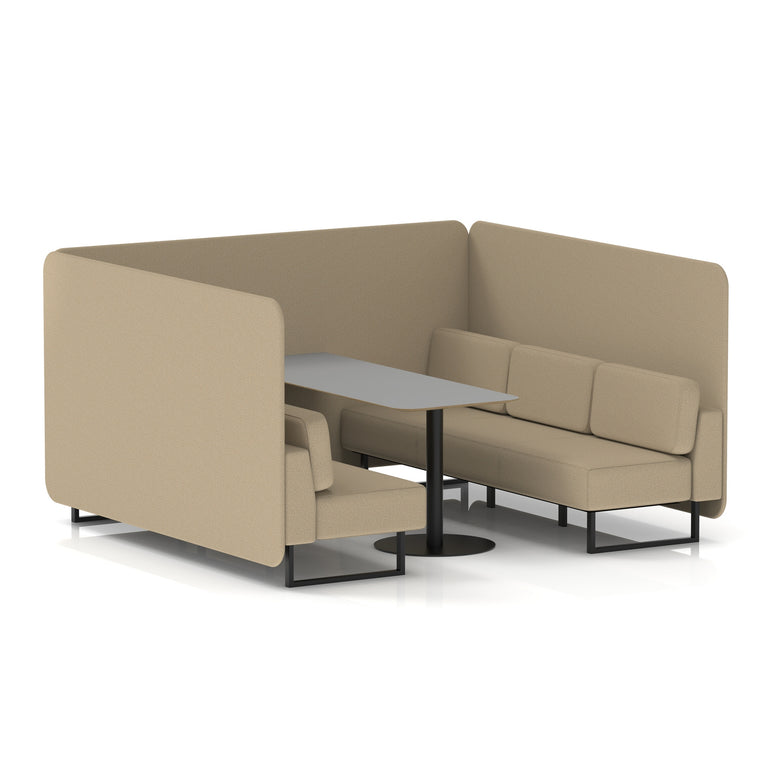 Brixworth Bench Booth With Grey Table In Single Tone