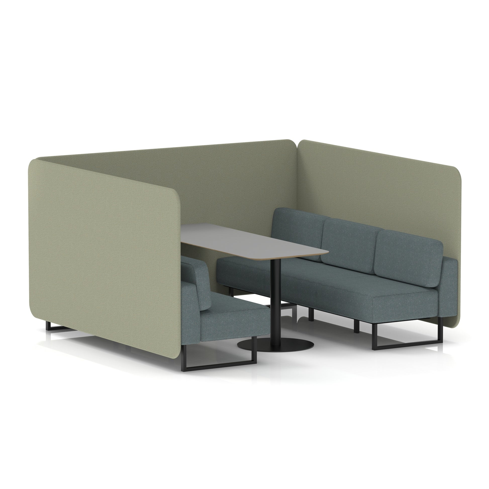 Brixworth Bench Booth With Grey Table In Two Tone