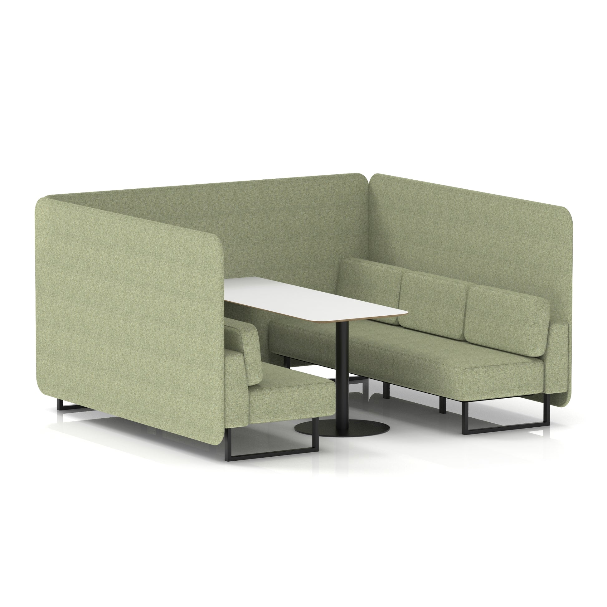 Brixworth Bench Booth With White Table In Single Tone