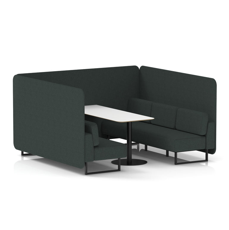 Brixworth Bench Booth With White Table In Single Tone