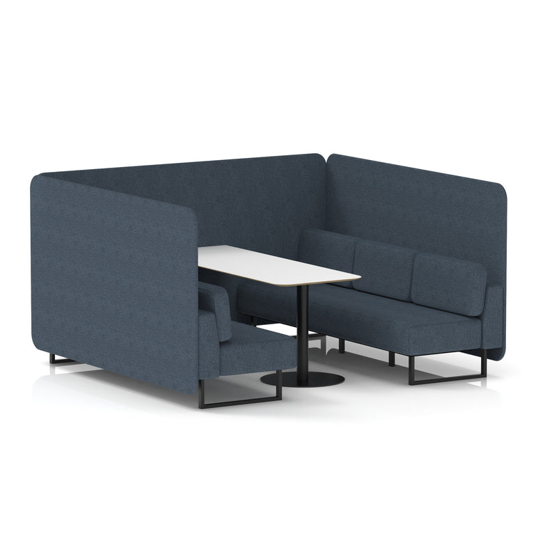 Brixworth Bench Booth With White Table In Single Tone