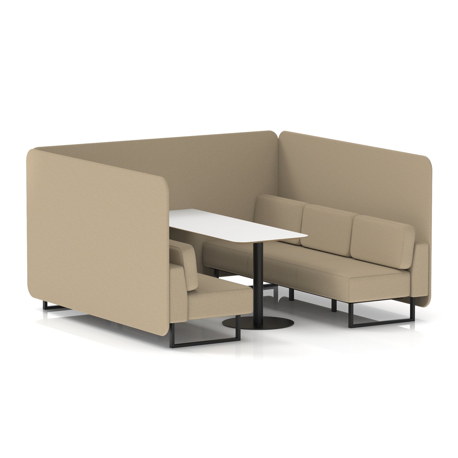 Brixworth Bench Booth With White Table In Single Tone