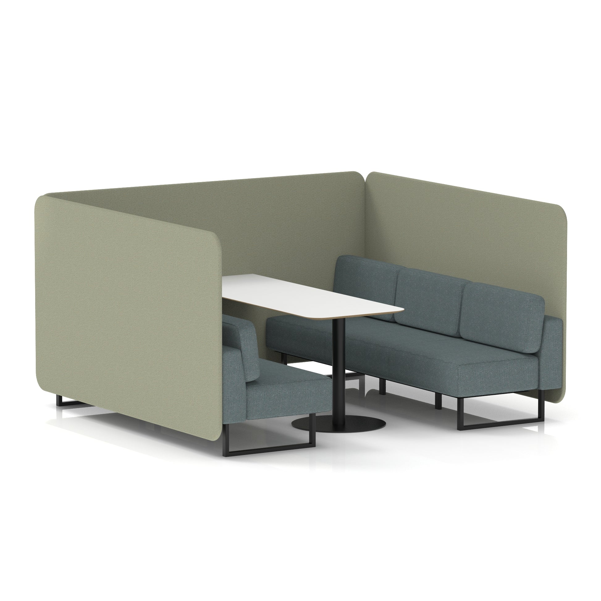 Brixworth Bench Booth With White Table In Two Tone