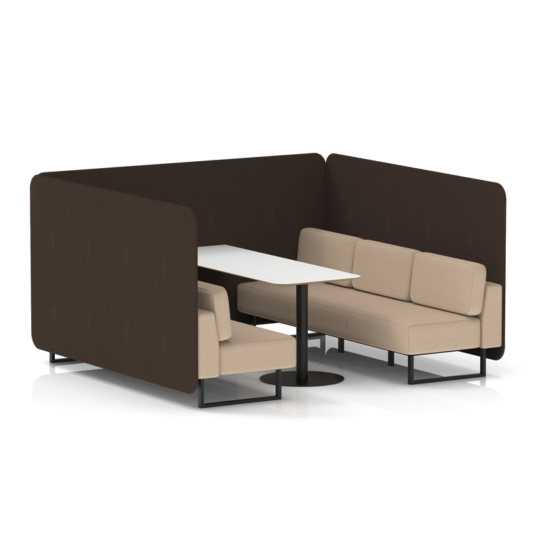 Brixworth Bench Booth With White Table In Two Tone