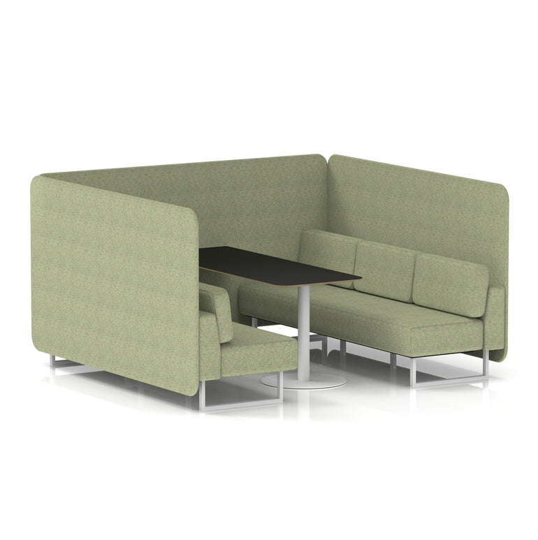 Brixworth Bench Booth With Black Table In Single Tone