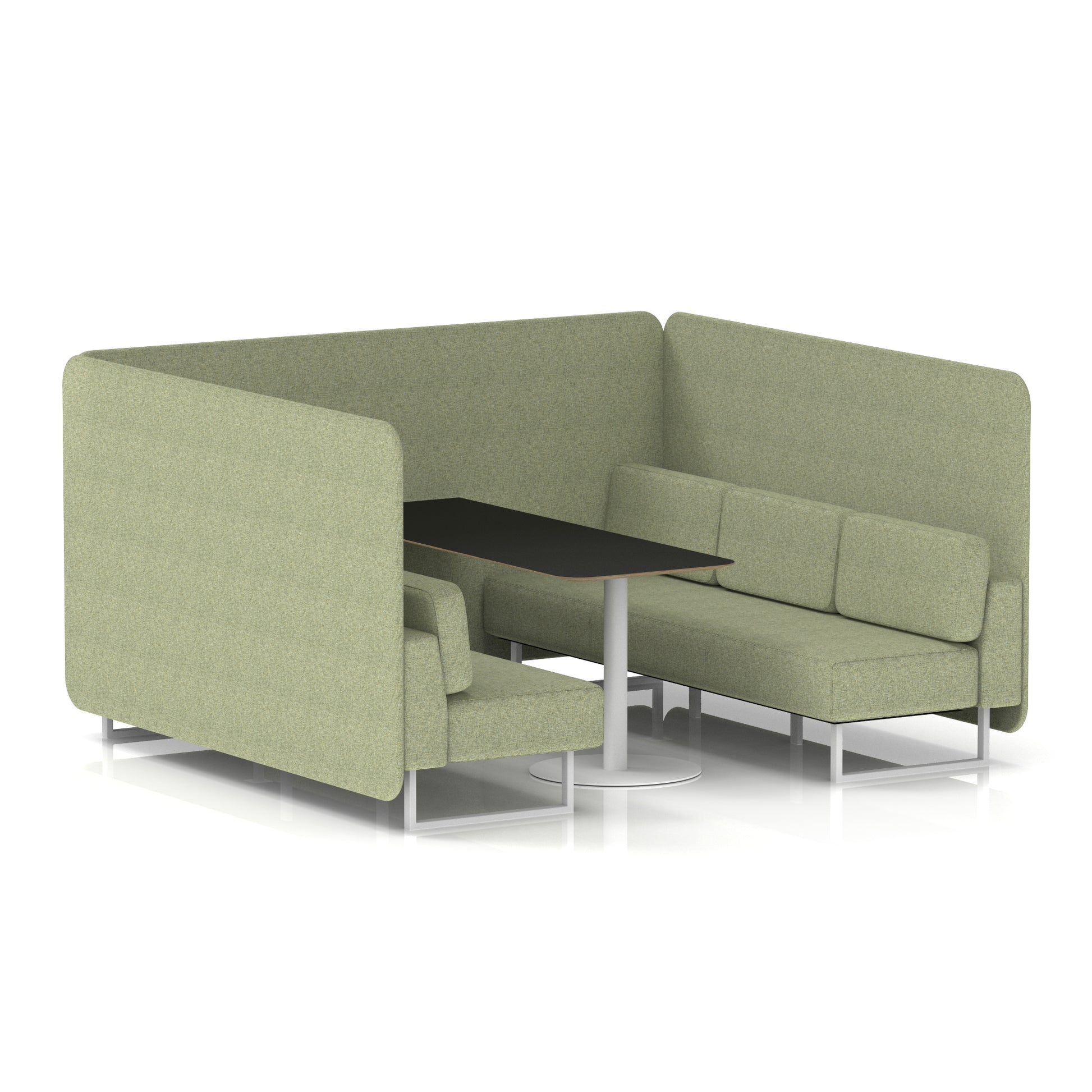 Brixworth Bench Booth With Black Table In Single Tone