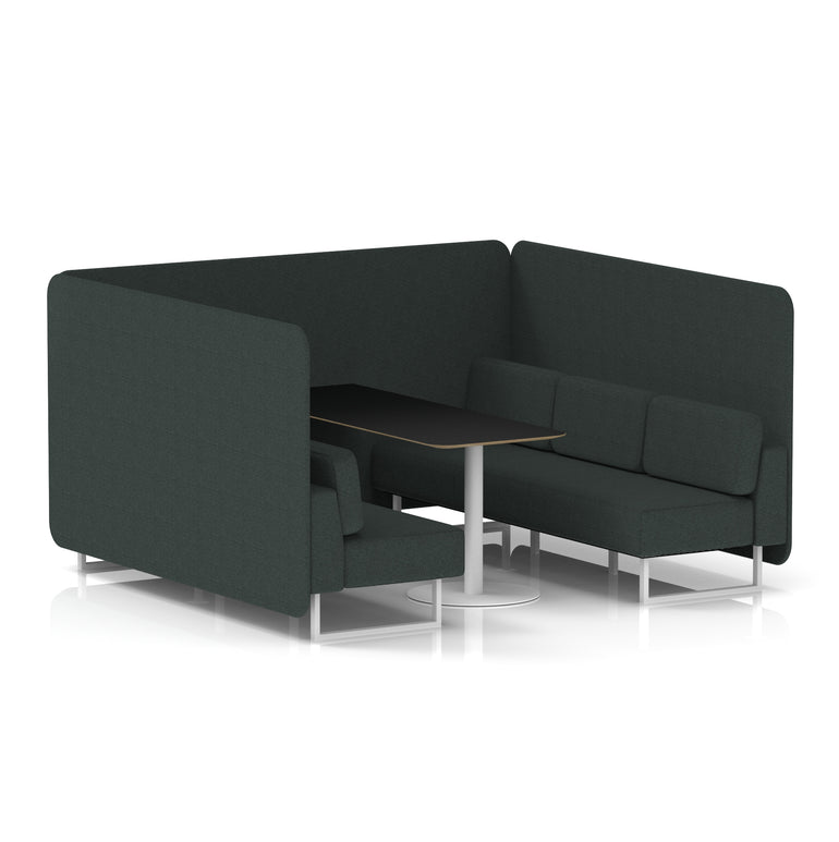 Brixworth Bench Booth With Black Table In Single Tone