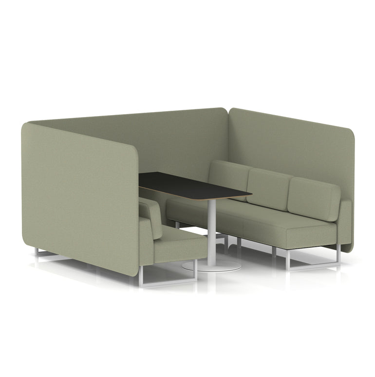 Brixworth Bench Booth With Black Table In Single Tone