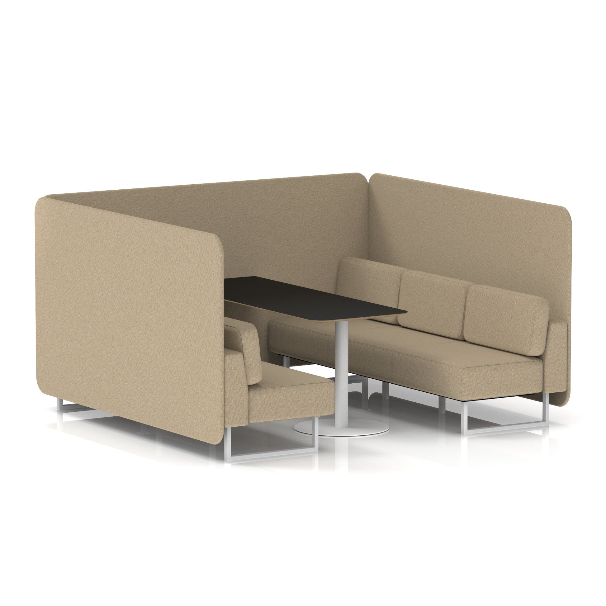 Brixworth Bench Booth With Black Table In Single Tone