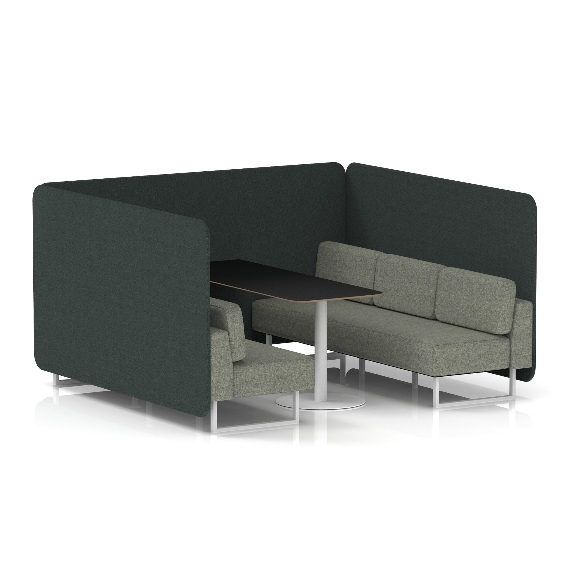Brixworth Bench Booth With Black Table In Two Tone