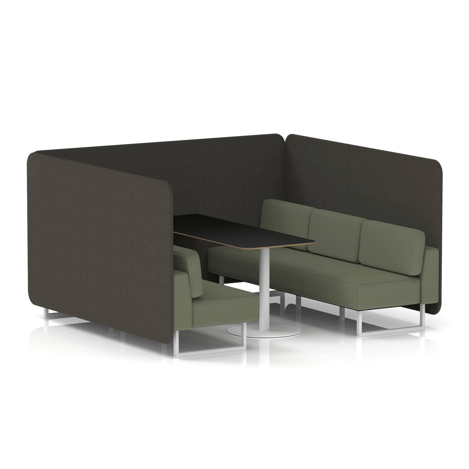 Brixworth Bench Booth With Black Table In Two Tone