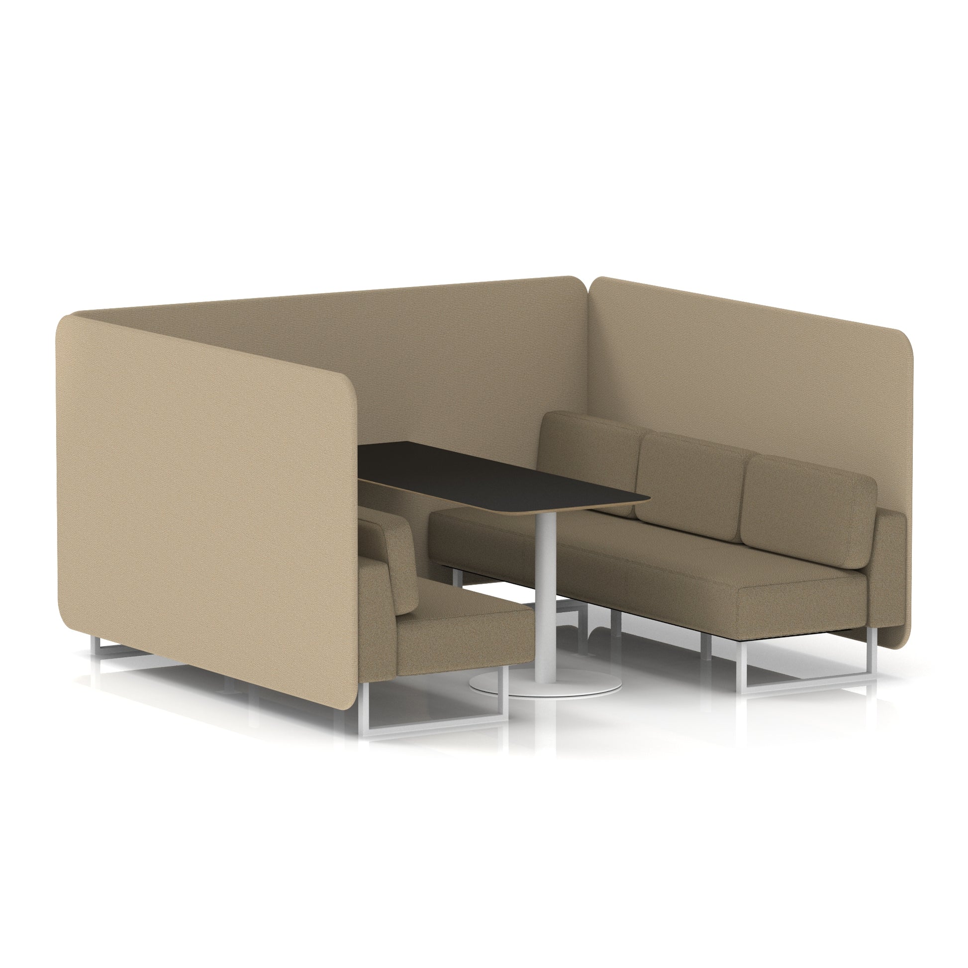 Brixworth Bench Booth With Black Table In Two Tone