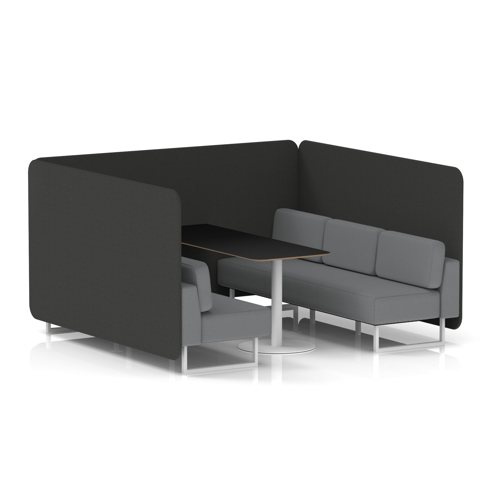 Brixworth Bench Booth With Black Table In Two Tone
