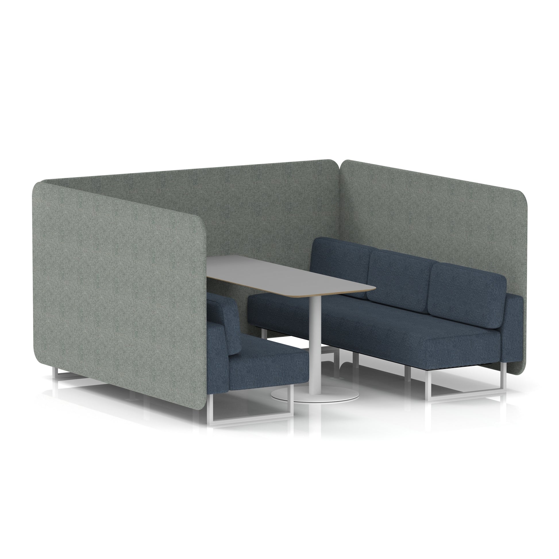 Brixworth Bench Booth With Grey Table In Two Tone