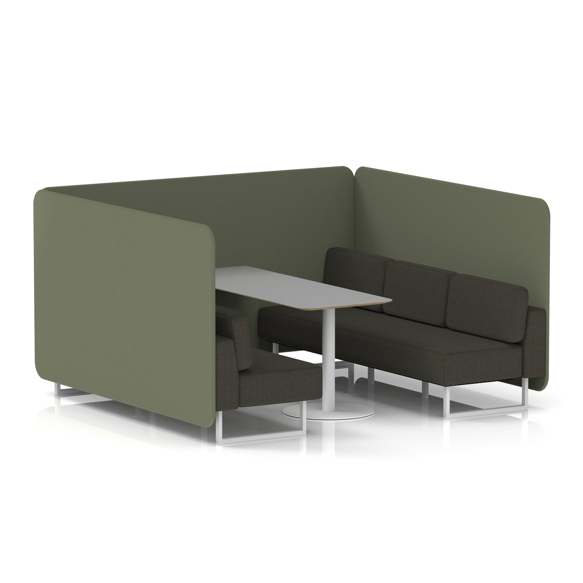 Brixworth Bench Booth With Grey Table In Two Tone