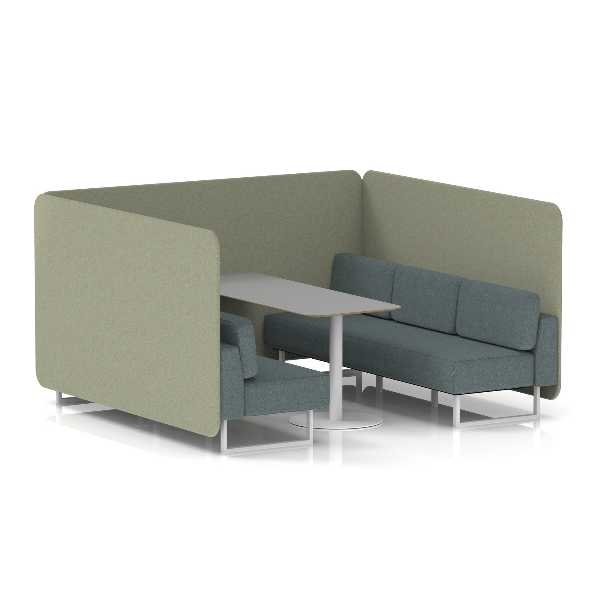Brixworth Bench Booth With Grey Table In Two Tone