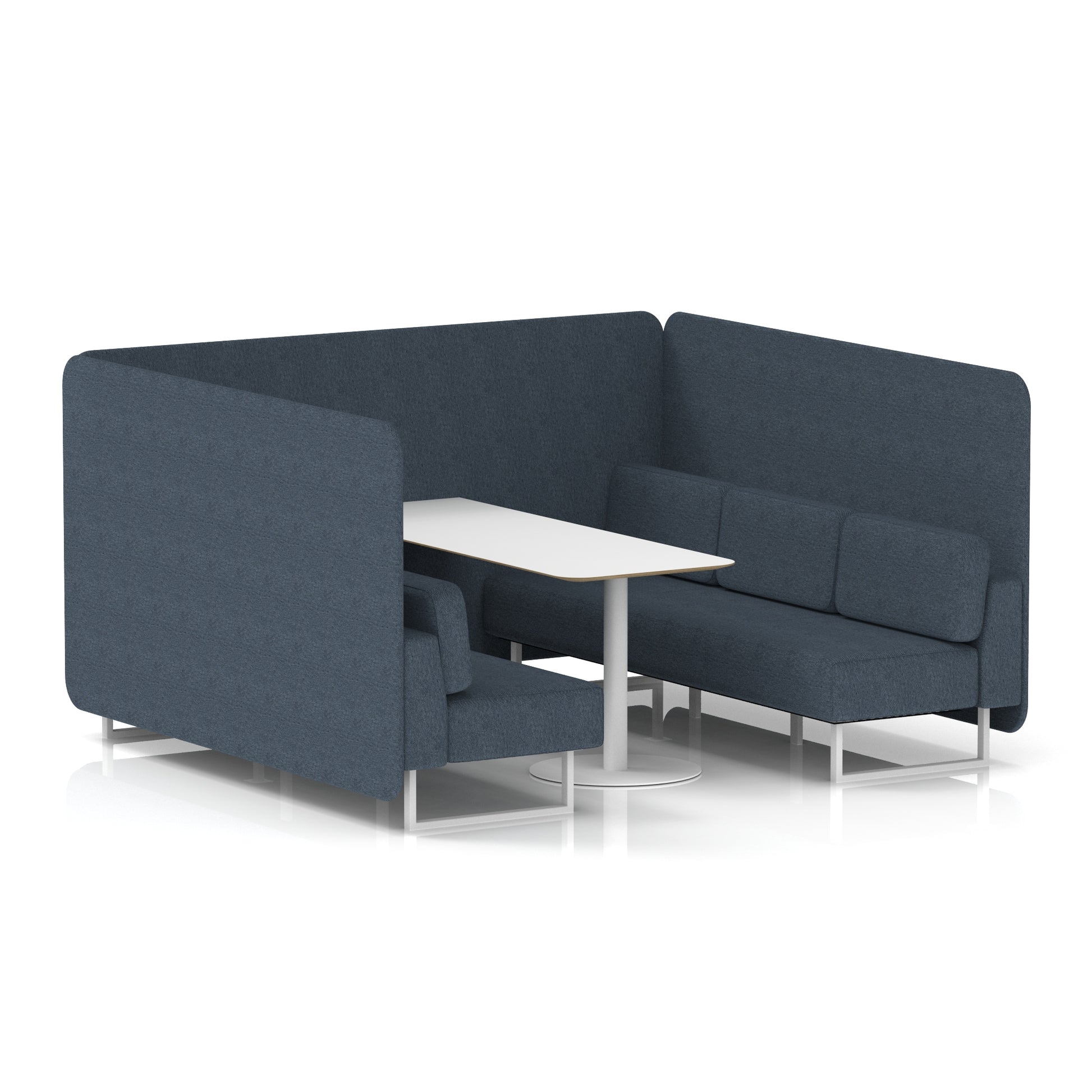 Brixworth Bench Booth With White Table In Single Tone