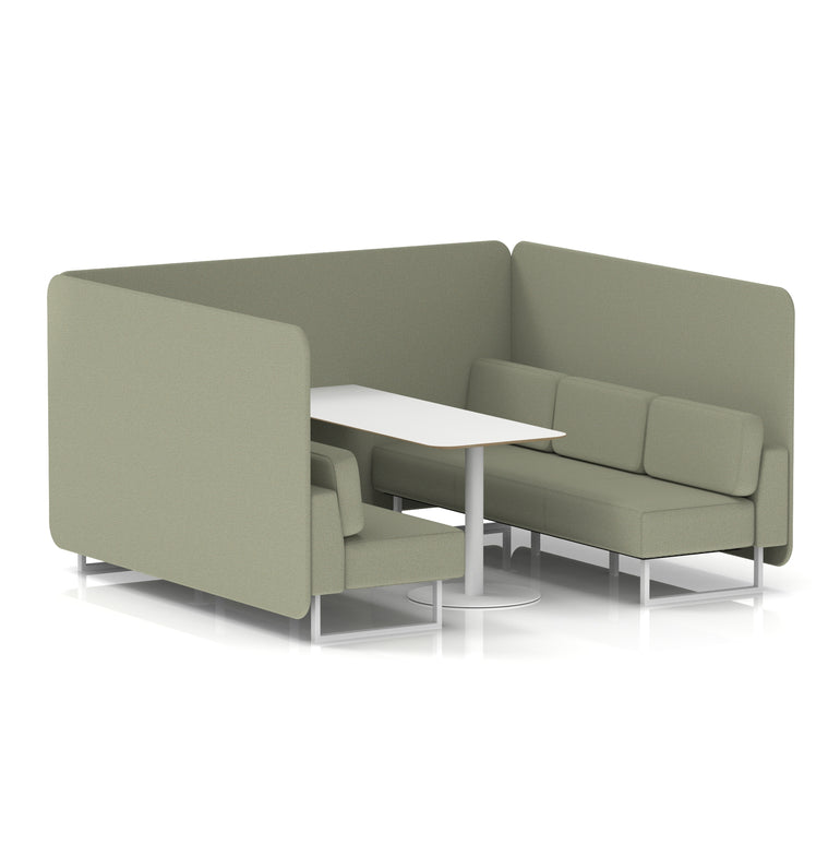 Brixworth Bench Booth With White Table In Single Tone